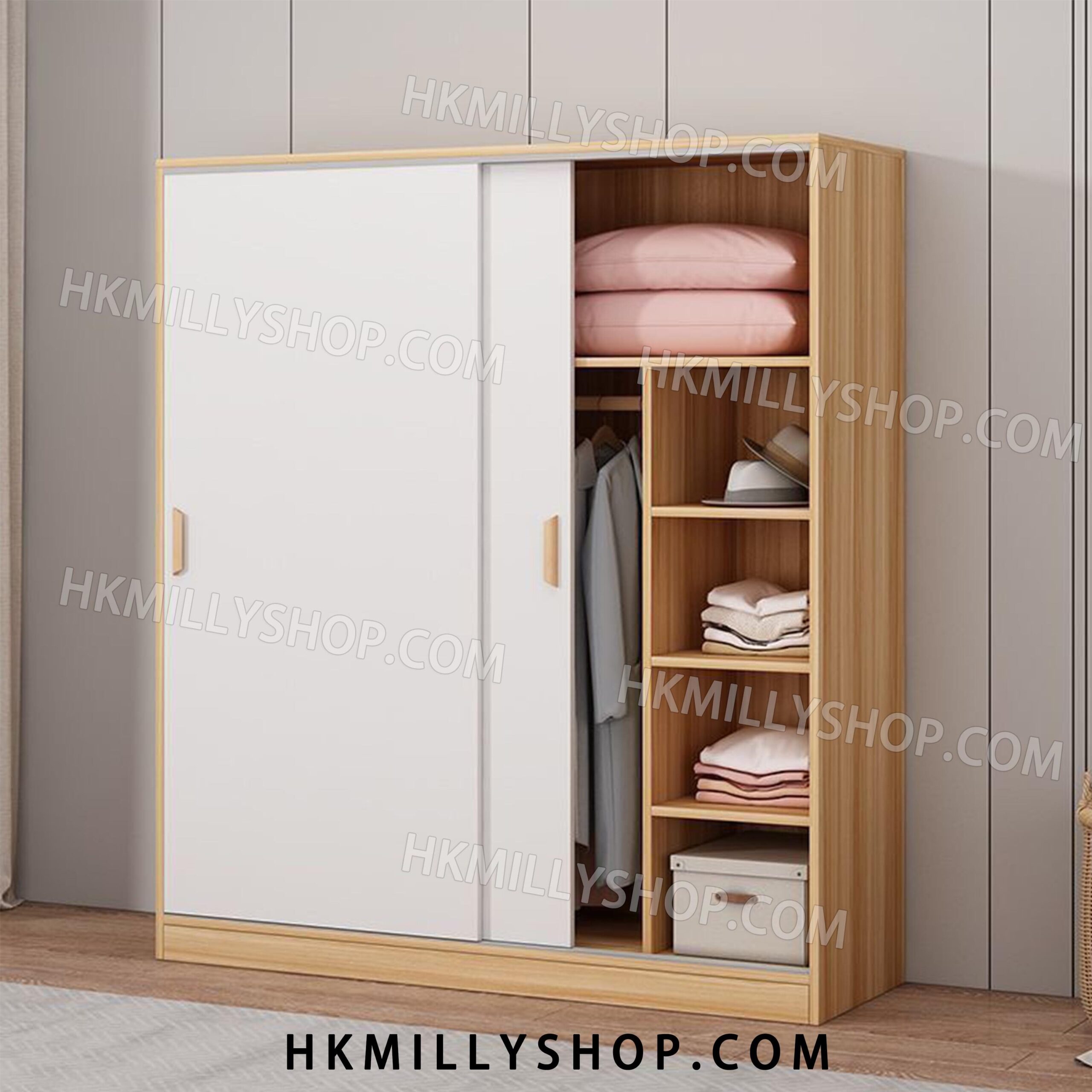 A&1771超薄40cm深度趟門衣櫃 推拉門衣櫃 移門櫃 薄身衣櫃