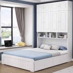 A&1506油壓衣櫃床組合 榻榻米床架 多功能儲物床 大容量衣櫃床櫃一體床架