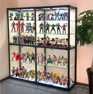 A&0997展示櫃 玻璃櫃 透明櫃 鋼化玻璃 樂高展示櫃貨架防塵家用玻璃陳列櫃