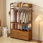 A&0240簡易衣架衣櫃衣帽架落地置物架臥室收納架儲物櫃衣服掛架