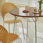 A&1403實木松木餐枱 不鏽鋼桌腿 餐椅 餐桌 食飯枱 圓形飯桌 會議桌 洽談桌 簡約時尚 可定制尺寸 全新包送貨