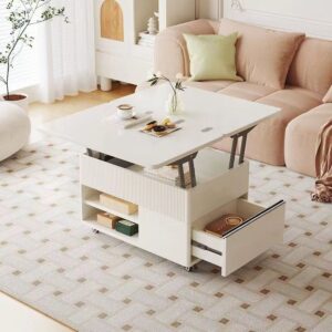 A&1347茶几 折疊枱 摺枱 升降枱 咖啡桌 客廳收納枱 收納櫃 儲物櫃 置物櫃 餐桌 食飯枱 多功能儲物桌子 可移動帶轆