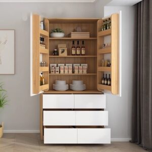 A&1610冰箱式儲物櫃雙開門收納櫃雙面儲物雜物櫃餐邊櫃酒櫃櫥櫃廚房多層置物櫃多功能櫃子高櫃高身櫃