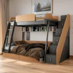 A&0887衣櫃床組合床上下床高箱床儲物床碌架床書架書櫃一體床