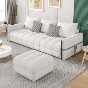 A&1202懶人沙發 布藝絨布梳化 實木框架沙發 三人 雙人 組合沙發 奶油風榻榻米Sofa