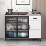 A&1590餐邊櫃 碗櫃 茶水櫃 廚房收納櫃 岩板雲石檯面 儲物櫃 長虹玻璃櫃