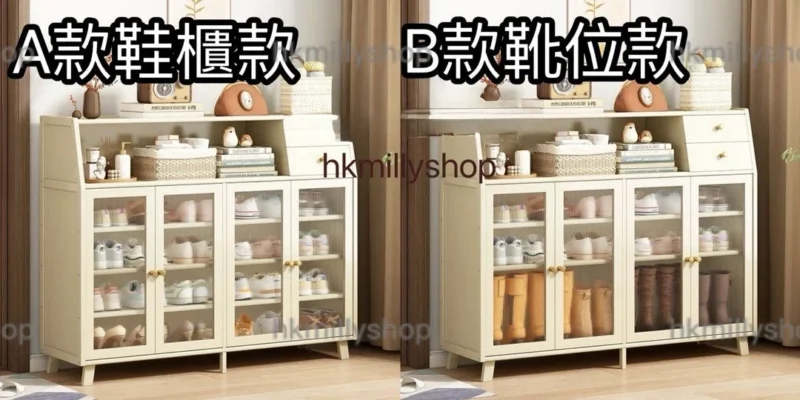 A&1717實木鞋櫃多尺寸選擇 全新鞋架 入門置物架 多層收納櫃 儲物櫃楠竹材質櫃子 置物櫃包送貨 - Image 4