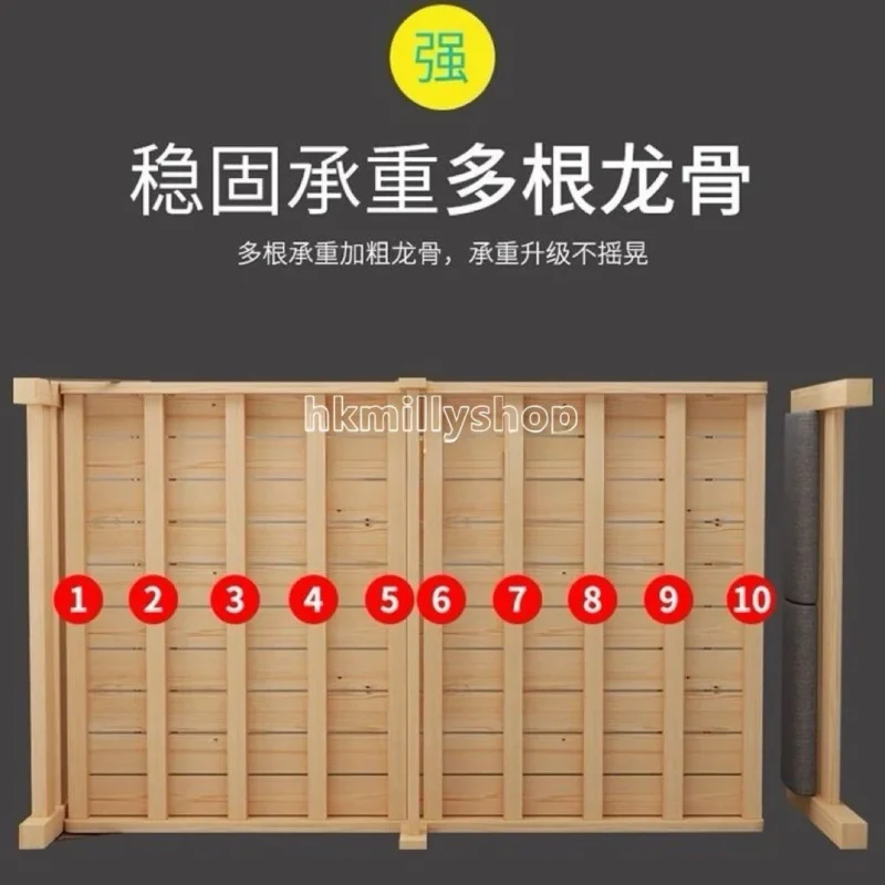 A&1768免安裝實木折疊床軟靠背 摺床 摺疊床架 實木床架 軟包床架 - Image 5
