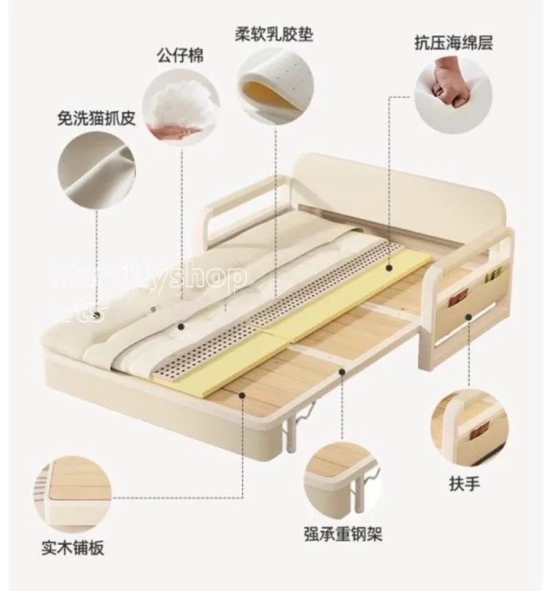 A&1790實用貓抓皮梳化床 折疊沙發床 摺床 抽拉床 儲物梳化床 伸縮床 單人梳化床 雙人梳化床 推拉沙發床 - Image 5