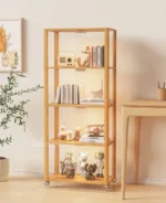 A&1793實木展示櫃 兩色可選 移門櫃 趟門櫃 透明櫃 手辦櫃 書櫃 積木櫃 樂高櫃 陳列櫃 亞克力櫃子 非玻璃櫃 三面透明櫃 推拉門模型櫃 收納櫃 儲物櫃