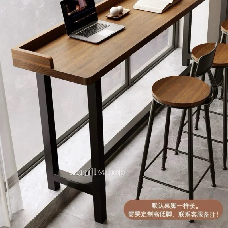 A&1798吧枱桌椅組合 餐桌 寫字台 酒吧桌 電腦桌 陽台高腳桌椅 長枱 家用吧枱長條桌奶茶店 窄桌子 - Image 9