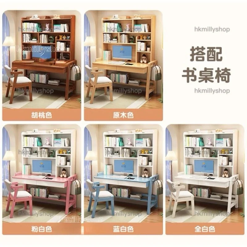 A&1816實木兒童書桌書架組合 可升降寫字枱 學習桌 升降枱 學習椅升降椅 一體式兒童學習書枱 升降桌全新包送貨 - Image 7