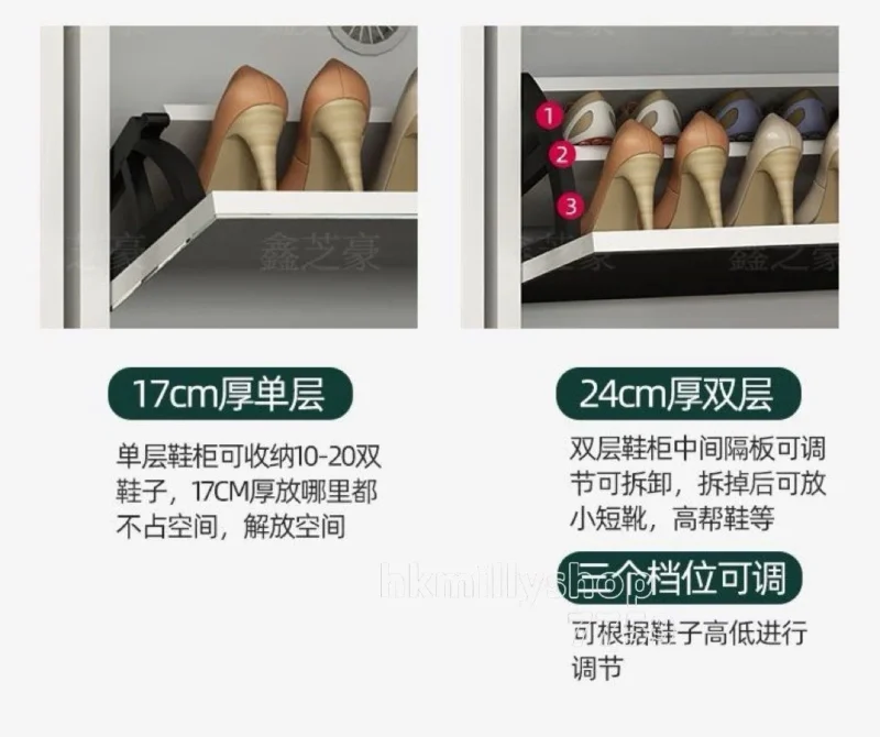 A&1840鏡面鞋櫃 超薄鞋櫃 大容量鞋櫃 鞋架 全身鏡櫃子 翻斗鞋櫃 加高薄身鞋架 門廳櫃 門口收納櫃 - Image 6