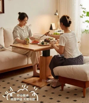 A&1845實木升降枱 餐枱 茶几 可調製高低桌子 升級餐桌 食飯枱 飯桌 4-6人檯 多通途多功能寫字枱 工作枱