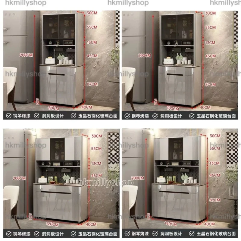 A&1846亮面烤漆餐邊櫃 酒櫃 碗櫃 茶水櫃 廚房儲物櫃 櫥櫃 高身櫃子 廚房操作台 - Image 6