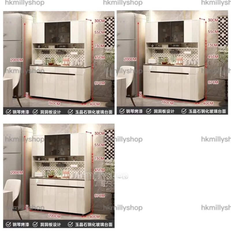 A&1846亮面烤漆餐邊櫃 酒櫃 碗櫃 茶水櫃 廚房儲物櫃 櫥櫃 高身櫃子 廚房操作台 - Image 4