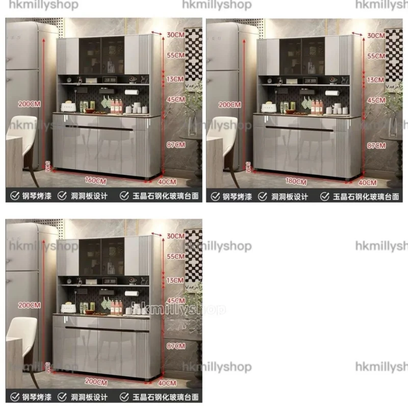 A&1846亮面烤漆餐邊櫃 酒櫃 碗櫃 茶水櫃 廚房儲物櫃 櫥櫃 高身櫃子 廚房操作台 - Image 5