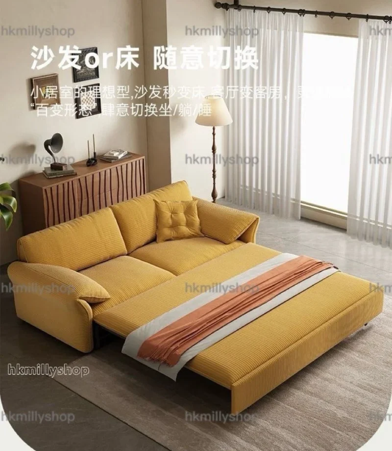 A&1862燈芯絨沙發床 儲物梳化床 布藝梳化床折疊沙發床 多功能梳化床 - Image 2