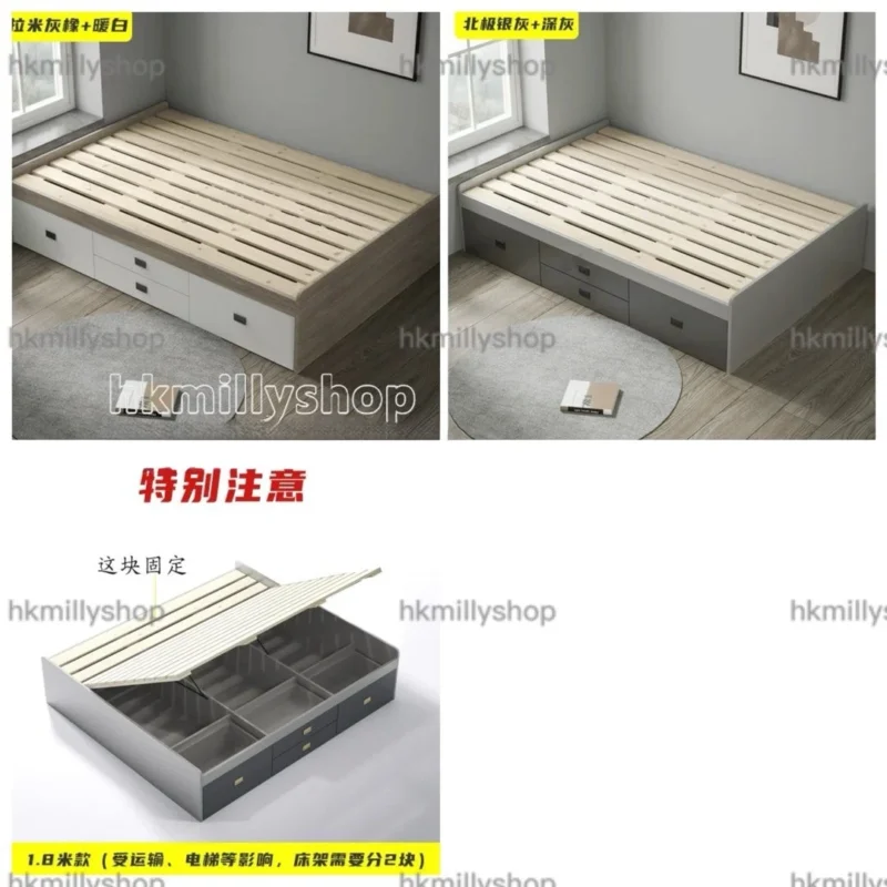 A&1865可訂造尺寸款式氣壓床 抽屜床 油壓床 儲物床 櫃桶床 高箱床 收納床 - Image 9