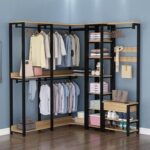 A&1038衣架 衣櫃 衣帽架 掛衣架 鐵藝衣架 儲物架 置物架 收納架 轉角衣帽間 多用途置物架落地簡約組合轉角架