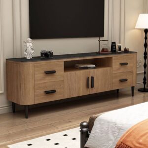 A&1681圓角電視櫃 岩板雲石頂板多顏色選擇 電視機櫃 落地櫃 客廳收納櫃 儲物櫃 置物櫃