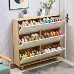 A&1714翻斗鞋櫃換鞋凳組合櫃 超薄鞋櫃 鞋架 入門收納櫃 實木腿門口儲物櫃 換鞋架 鞋子收納櫃子全新包送貨