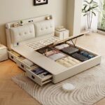 A&0738油壓床 儲物床 軟包床 雙人床 軟靠抽屜床 櫃桶床 高箱床