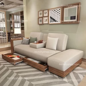 A&5139日式沙發 布藝梳化床 sofa bed 儲物沙發 懶人沙發床 可收納腳踏貴妃椅 單人雙人沙發床多顏色選擇pu皮乳膠海綿坐墊