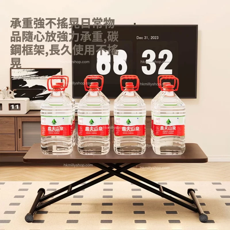 A&5097升降枱 餐桌 茶几 可伸縮茶几 餐枱椅組合 日式多功能桌子 學習桌 飯桌 電腦枱 辦公枱 食飯枱 咖啡桌最低10cm方便收納 歐松板桌子全新包送貨 coffee table# dining table#desk - Image 4