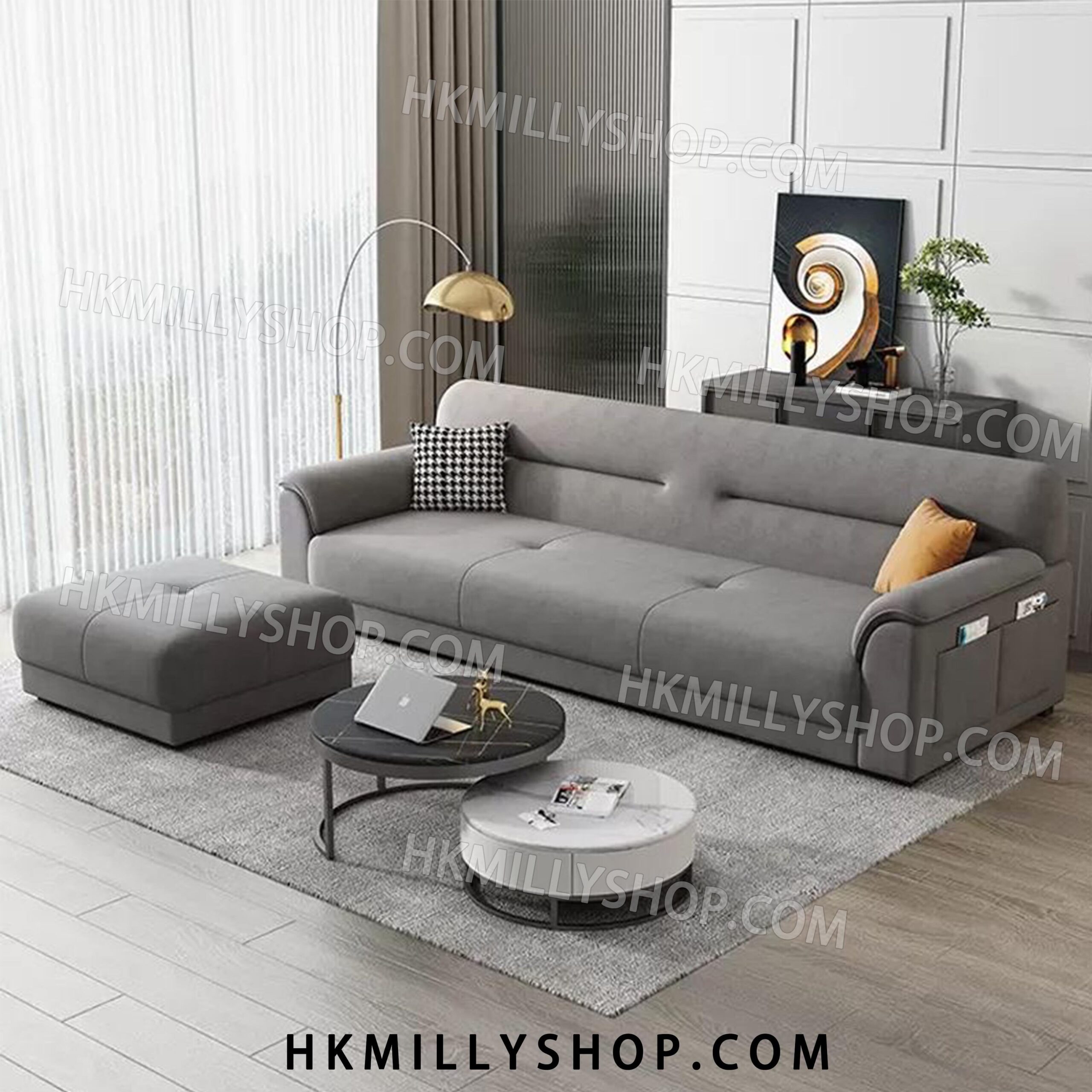 A9020 北歐現代 貓抓皮梳化 乳膠款 海綿款 棉麻科技布 單人雙人三人位 客廳小戶型簡約梳化