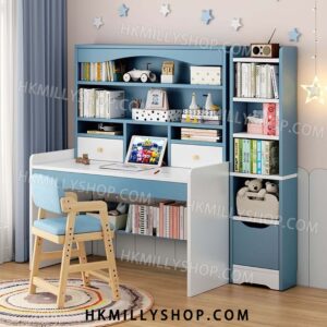 A9027 兒童書桌 兒童書櫃 書架 簡約現代 升降學習桌 家用多功能寫字桌 臥室經濟型桌椅套裝