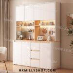 A9029 圓角實木 餐邊櫃 酒櫃 置物架 洞洞板 靠墻一體 客廳家用 儲物廚房 餐邊櫃