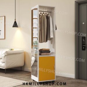 A9043 穿衣鏡 一體衣架 家用收納 試衣鏡 客廳臥室旋轉多功能玄關 全身落地鏡