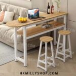 A9046 吧枱桌 吧臺 吧檯 電腦桌 靠墻餐廳飯店 簡易鋼木長條桌吧臺桌 出租屋餐桌