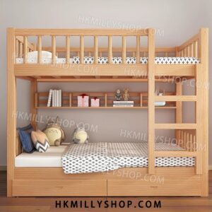 A9049 櫸木上下床 實木床 雙層兒童床 兩層高低床 二層成人上下鋪 小戶型 子母床
