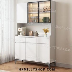 A9064 實木餐邊櫃 靠牆一體儲物櫃 家用輕奢高級感客廳茶水櫃 置物酒櫃