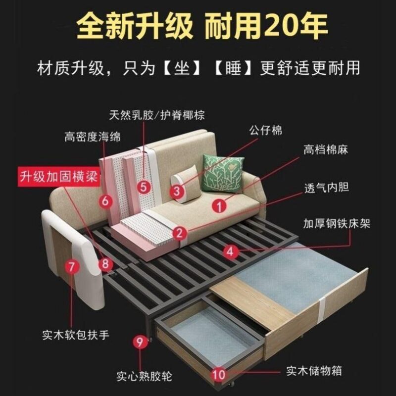 A&1622沙發床 梳化床 儲物沙發可折疊 - Image 6