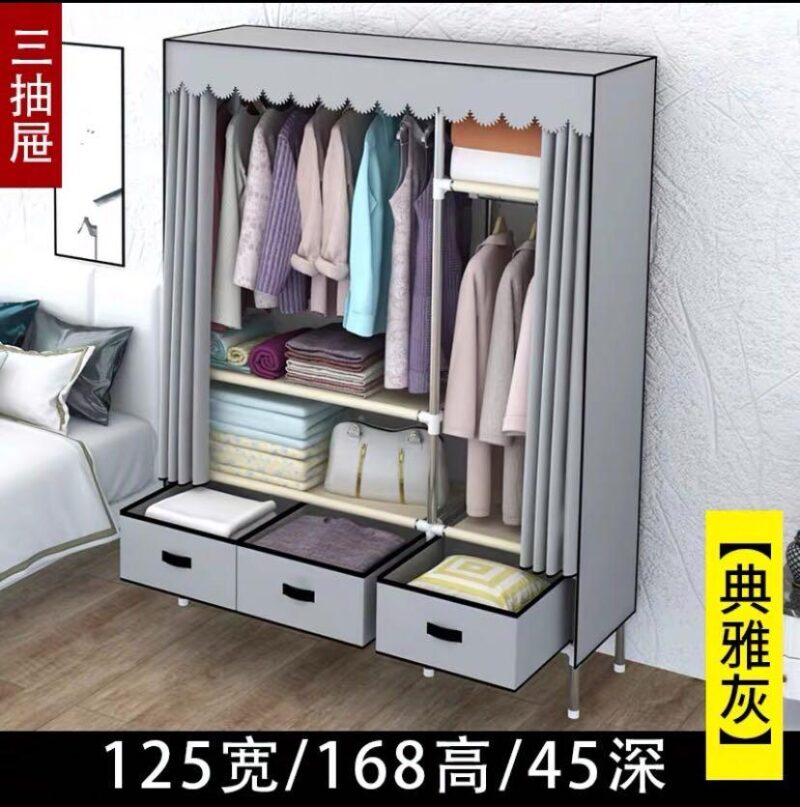 A&0017 布藝衣櫃 衣架 衣帽架 簡易收納櫃 掛衣架 - Image 6