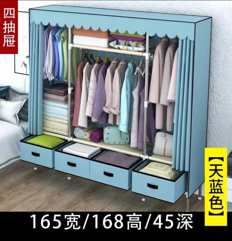 A&0017 布藝衣櫃 衣架 衣帽架 簡易收納櫃 掛衣架 - Image 7