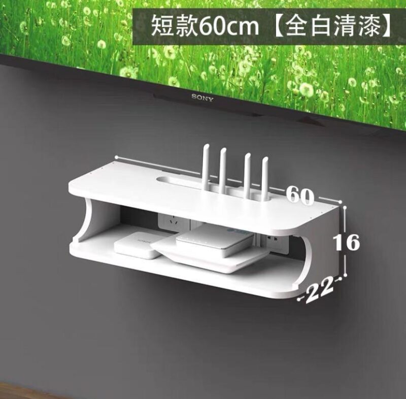 A&0075電視機頂盒置物架 路由器置物架 實木墻上置物架 收納架 無線wifi收納 - Image 7