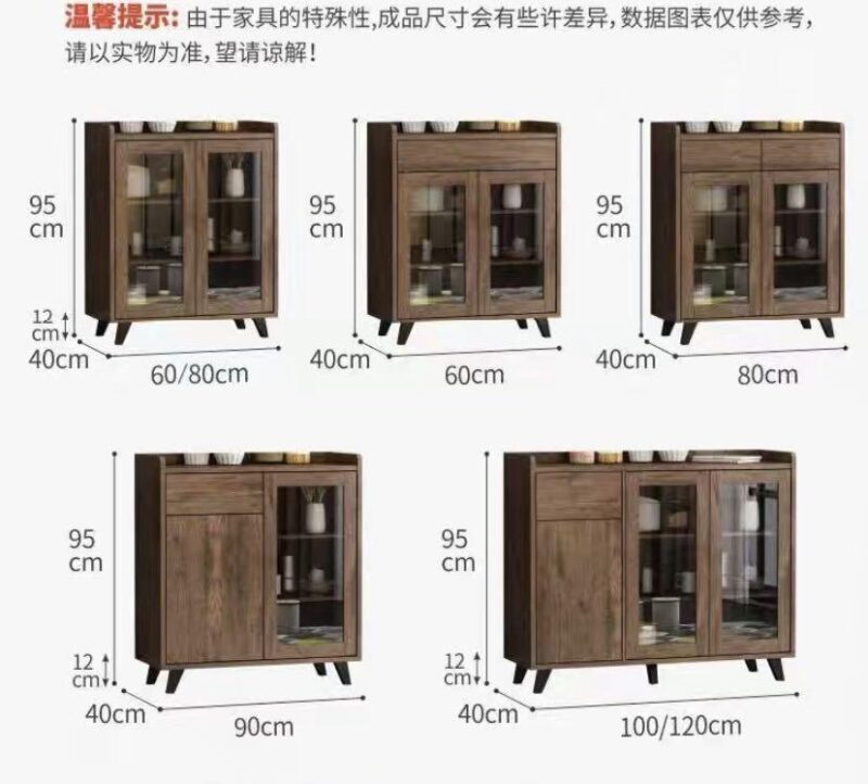 A&0214廚房儲物櫃 推拉門趟門收納櫃置物架餐邊櫃茶水櫃微波爐烤爐置物架廚房櫃邊櫃 - Image 10