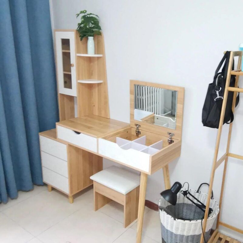 A&0282梳妝枱 化妝台 化妝品收納櫃 床頭櫃 臥室置物櫃 鏡子櫃 - Image 5
