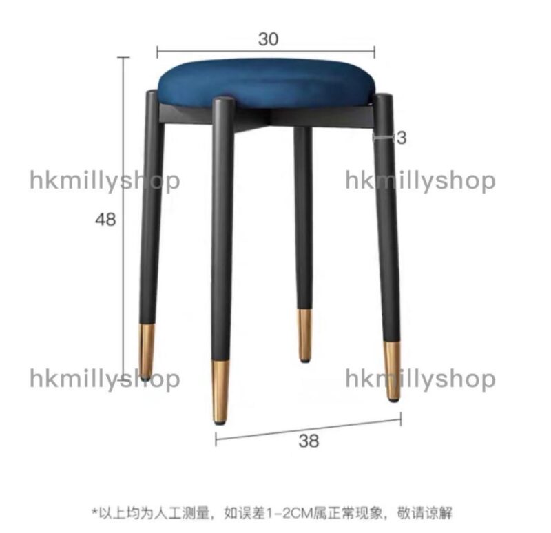 A0399鐵藝小圓凳 輕奢款折疊凳子 可疊放省空間 - Image 10