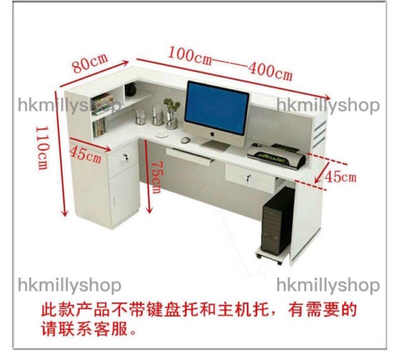 A&0415收銀台轉角接待台前台公司飯店門店收銀枱迎賓枱 - Image 10