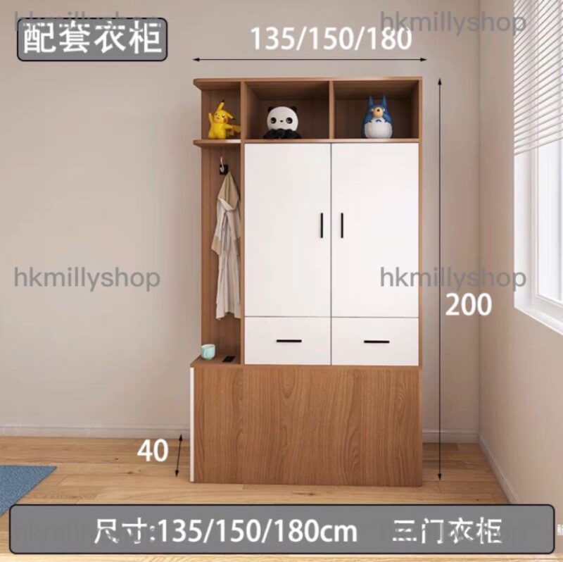 A&0484全實木環保生態板格仔床榻榻米床架衣櫃床組合床一體床地台床收納床儲物床高箱床拼接床 - Image 6