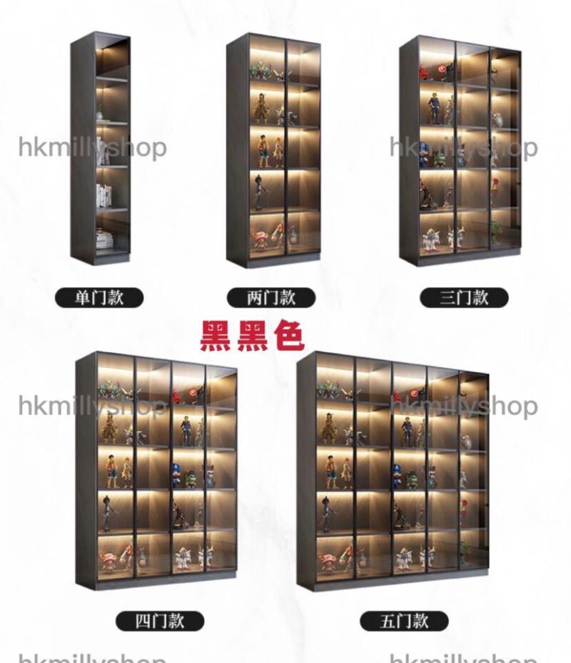 A&0492實木玻璃櫃 液壓款展示櫃 高身陳列櫃 手辦櫃 客廳收納櫃 儲物櫃 - Image 5
