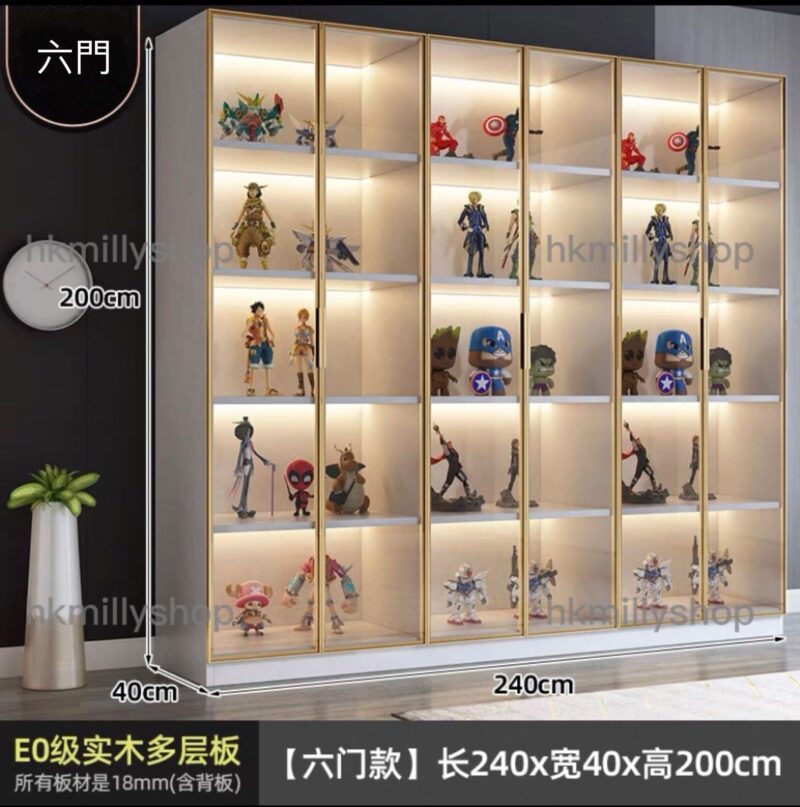 A&0492實木玻璃櫃 液壓款展示櫃 高身陳列櫃 手辦櫃 客廳收納櫃 儲物櫃 - Image 11