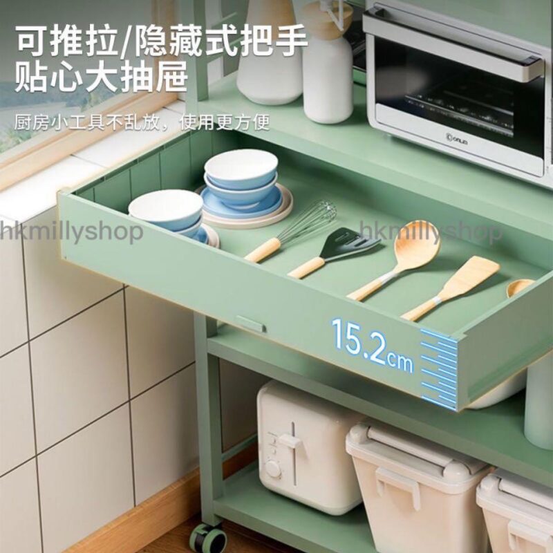 A&0507儲物置物架 收納架 廚房收納櫃 碗櫃 微波爐置物架 - Image 6