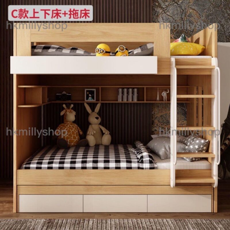 A&0532上下床 碌架床 子母床帶拖床 高低床 上下同寬組合床 兒童床 - Image 7