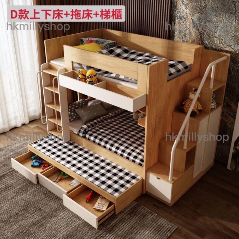 A&0532上下床 碌架床 子母床帶拖床 高低床 上下同寬組合床 兒童床 - Image 8